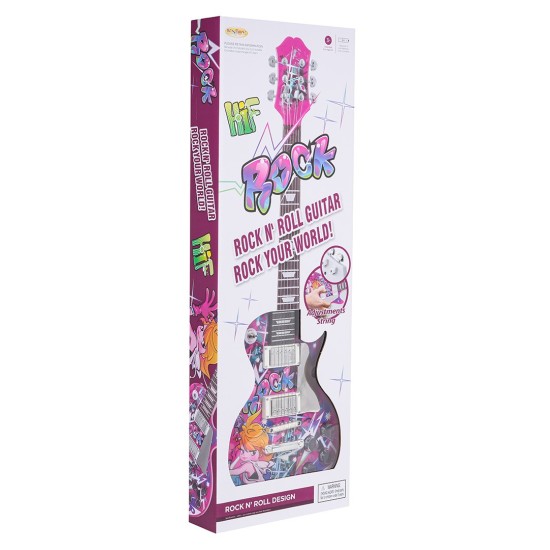 JOKO Detská Elektrická Gitara s mikfrofónom, ružová