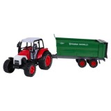 JOKO Kovový Traktor s vlečkou, červený