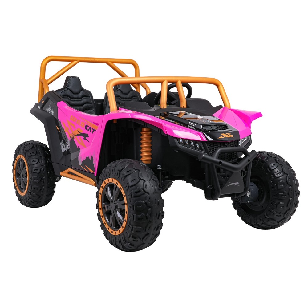 Arctic CAT Elektrické Autíčko Buggy WILDCAT XX 4x200W 24V, penové kolesá, Dvojmiestne kožené sedadlo, nosnosť 60kg, ružové