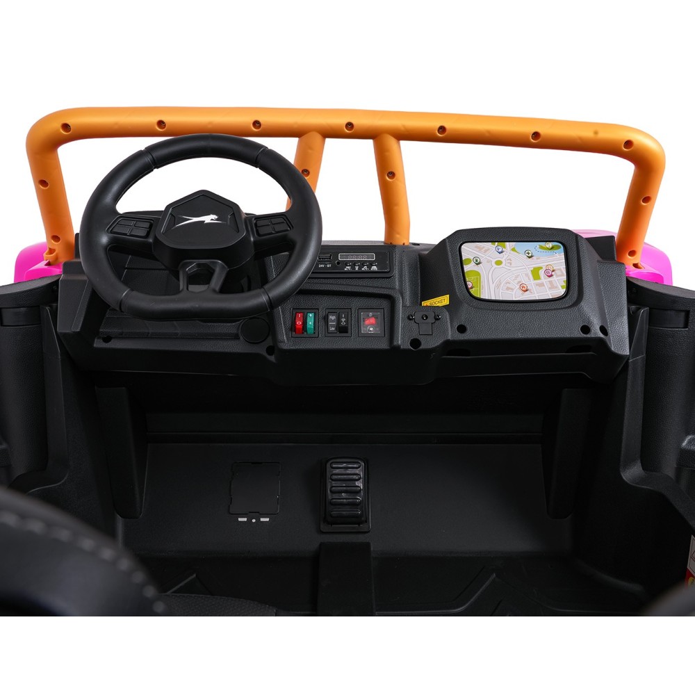 Arctic CAT Elektrické Autíčko Buggy WILDCAT XX 4x200W 24V, penové kolesá, Dvojmiestne kožené sedadlo, nosnosť 60kg, ružové