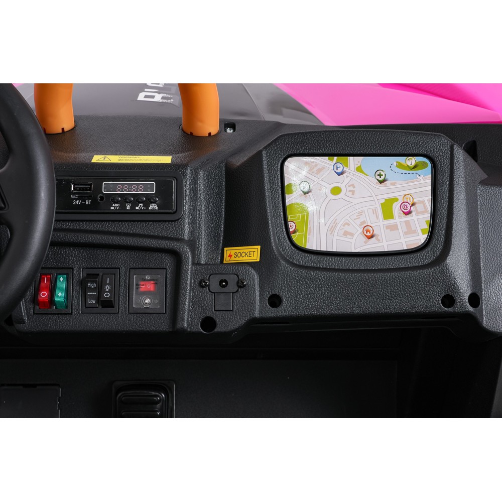 Arctic CAT Elektrické Autíčko Buggy WILDCAT XX 4x200W 24V, penové kolesá, Dvojmiestne kožené sedadlo, nosnosť 60kg, ružové