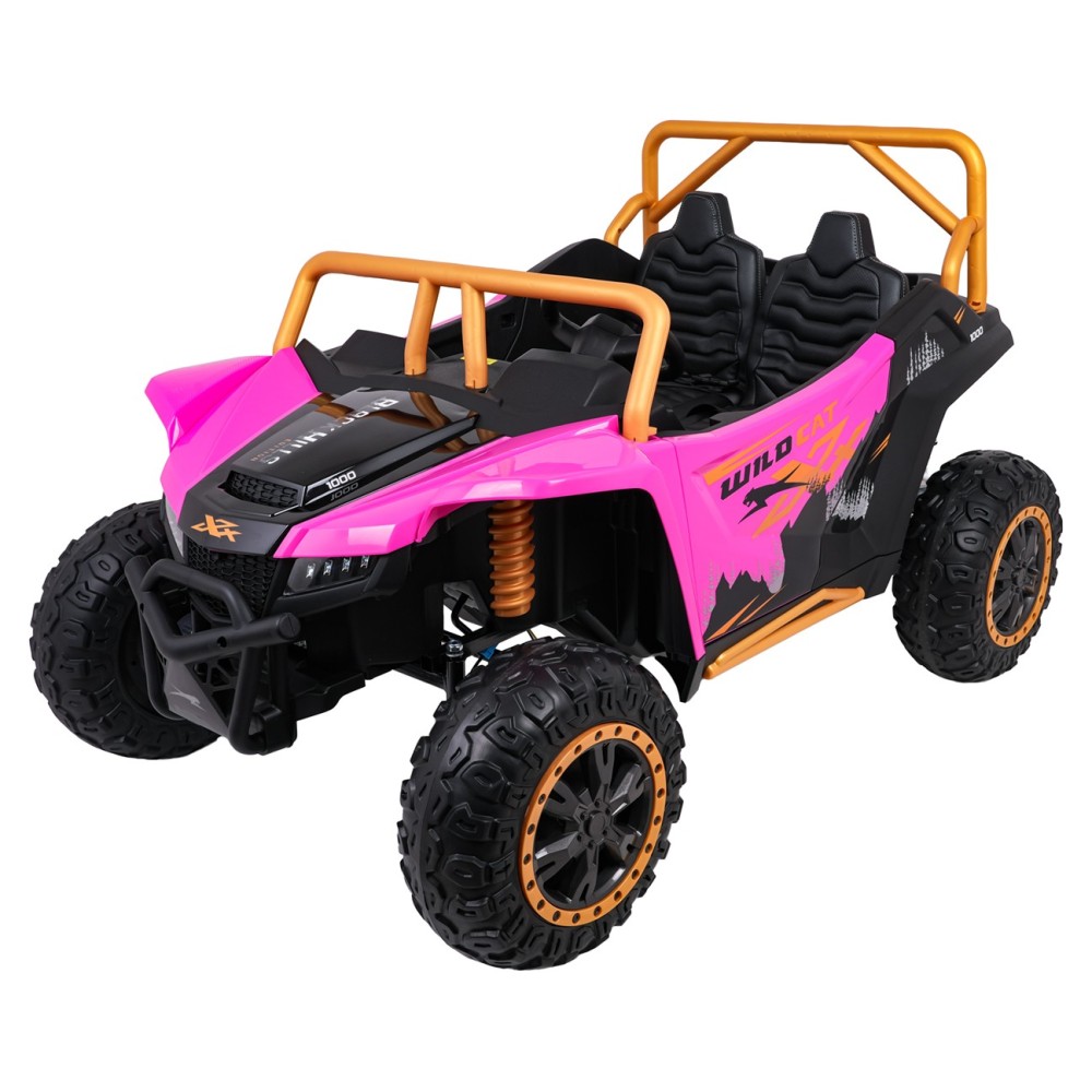 Arctic CAT Elektrické Autíčko Buggy WILDCAT XX 4x200W 24V, penové kolesá, Dvojmiestne kožené sedadlo, nosnosť 60kg, ružové