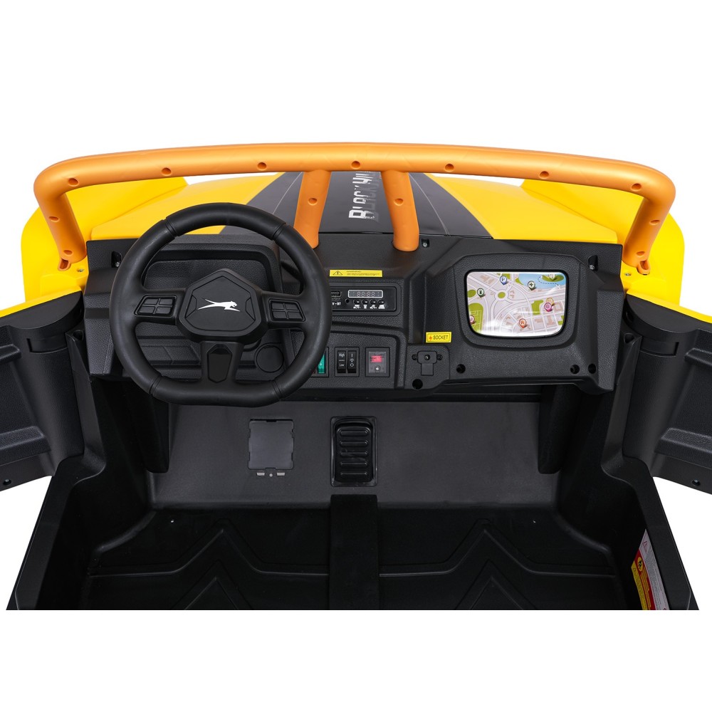 Arctic CAT Elektrické Autíčko Buggy WILDCAT XX 4x200W 24V, penové kolesá, Dvojmiestne kožené sedadlo, nosnosť 60kg, žlté