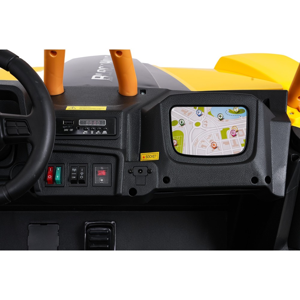 Arctic CAT Elektrické Autíčko Buggy WILDCAT XX 4x200W 24V, penové kolesá, Dvojmiestne kožené sedadlo, nosnosť 60kg, žlté