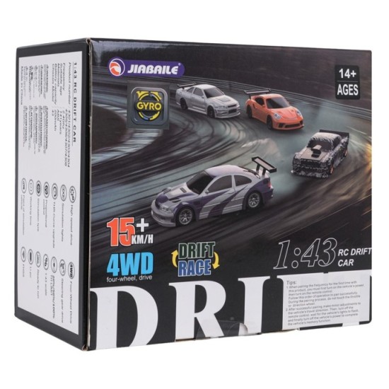 JOKO RC Driftovacie Autíčko 4x4 na diaľkové ovládanie 1:43, rýchlosť 15km/h, oranžové