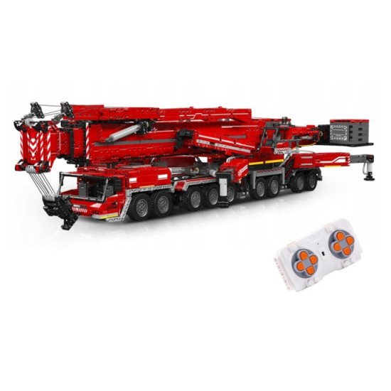 Mould King Technická Stavebnica Žeriav 8506ks na diaľkové ovládanie s 20 motormi, vysuvné rameno s dĺžkou 160cm, červený