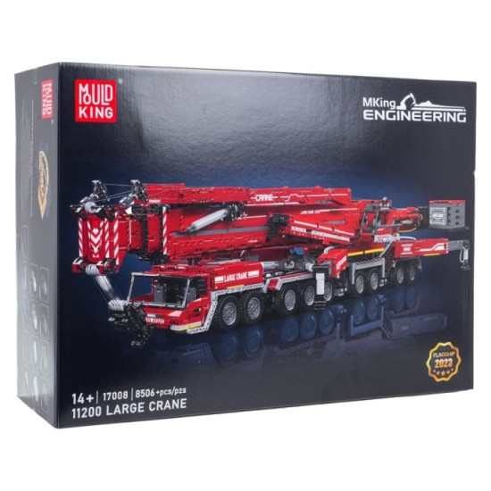 Mould King Technická Stavebnica Žeriav 8506ks na diaľkové ovládanie s 20 motormi, vysuvné rameno s dĺžkou 160cm, červený