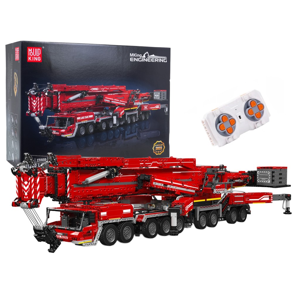 Mould King Technická Stavebnica Žeriav 8506ks na diaľkové ovládanie s 20 motormi, vysuvné rameno s dĺžkou 160cm, červený