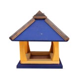 MKSTOR Drevené kŕmitko pre vtáky 35cmx32cmx26cm, vtáčia búdka, modrá