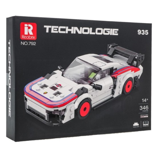 Reobrix Technická Stavebnica Športové auto 346ks, biele