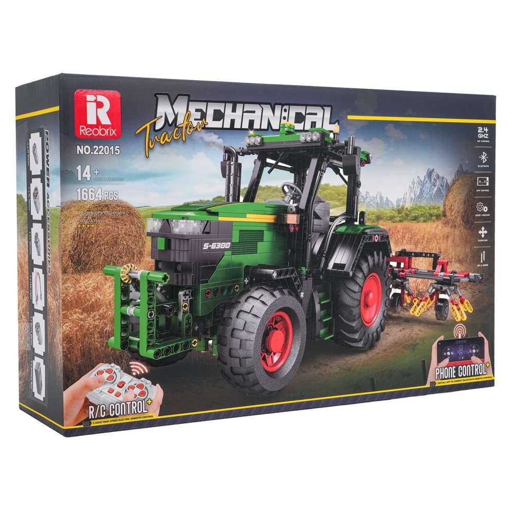 JOKO RC Stavebnica Traktor 1664ks na diaľkové ovládanie + 4 motori a LED svetlo