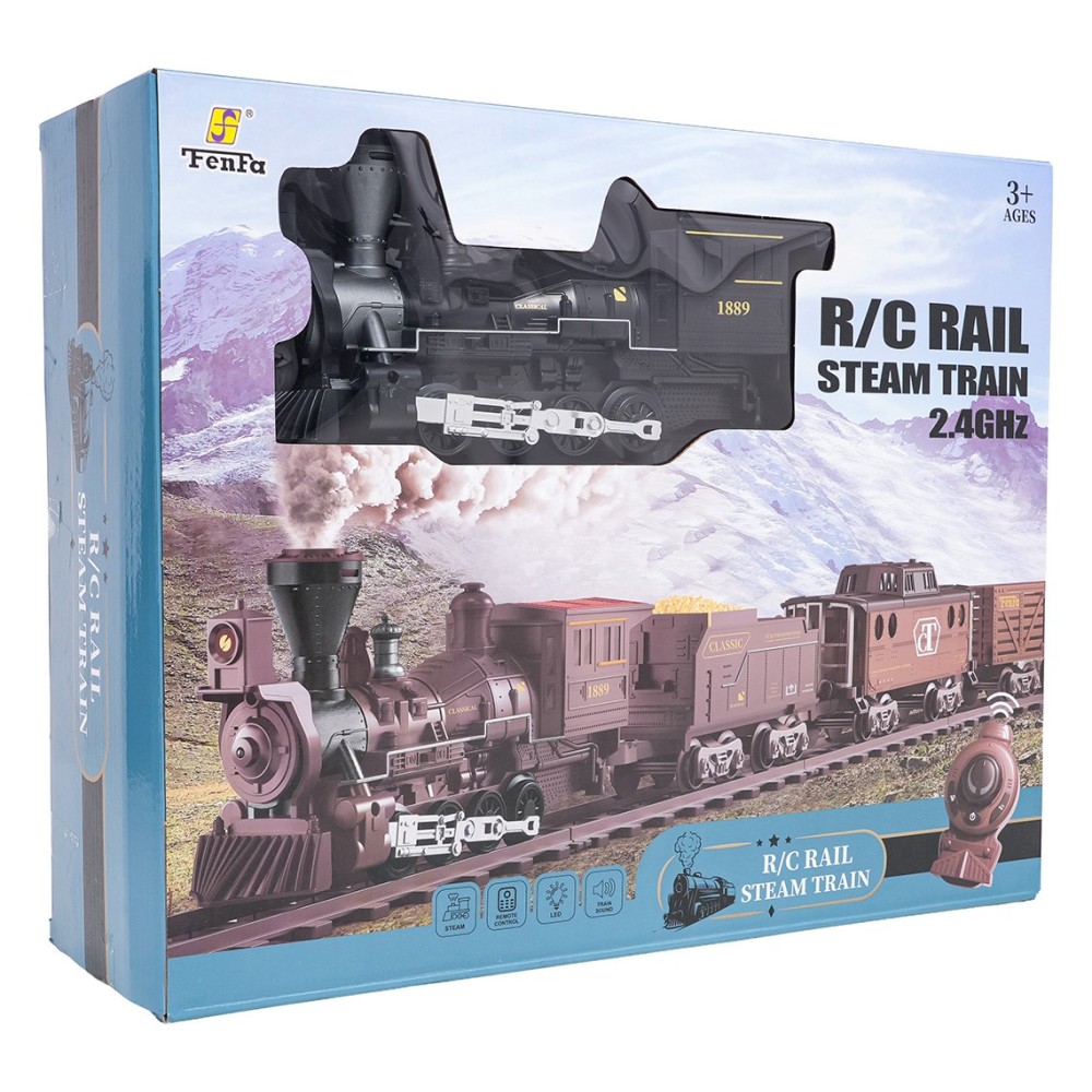 JOKO Retro RC Vlaková Súprava s Dymom, svetlom a zvukom 172 cm x 105 cm na diaľkové ovládanie