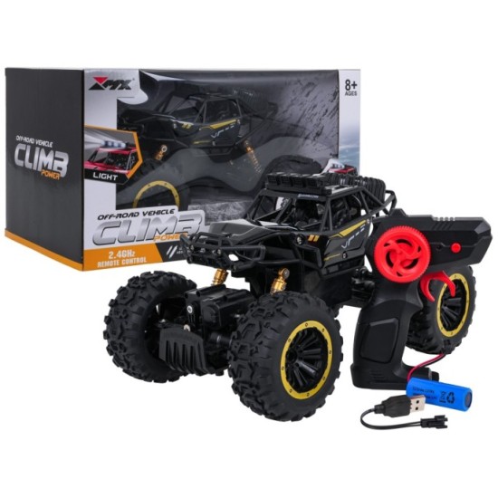 JOKO RC Kovové Auto Crawler Climb Power 4x4 na diaľkové ovládanie 1:18, Lakované +LED svetlá na streche
