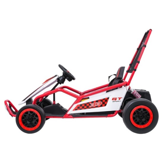 JOKO Elektrické autíčko Motokára Gokart TORNADO s Funkciou Drift, nosnosť 50kg, červená