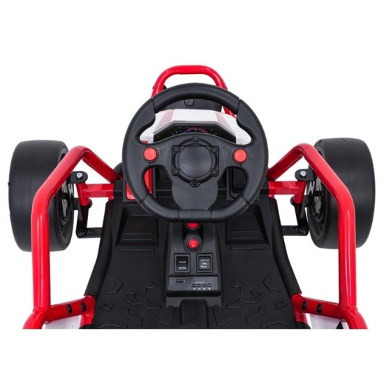 JOKO Elektrické autíčko Motokára Gokart TORNADO s Funkciou Drift, nosnosť 50kg, červená