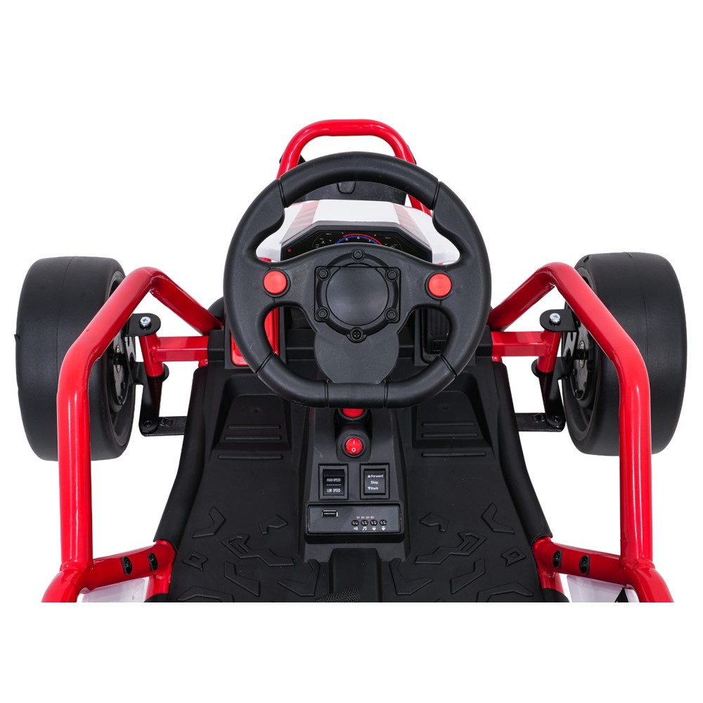 JOKO Elektrické autíčko Motokára Gokart TORNADO s Funkciou Drift, nosnosť 50kg, červená