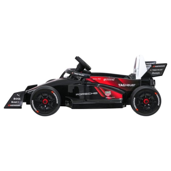 JOKO Elektrické Autíčko, Elektrická Formula Porsche Formula E, penové kolesá, kožené sedadlo, čierna