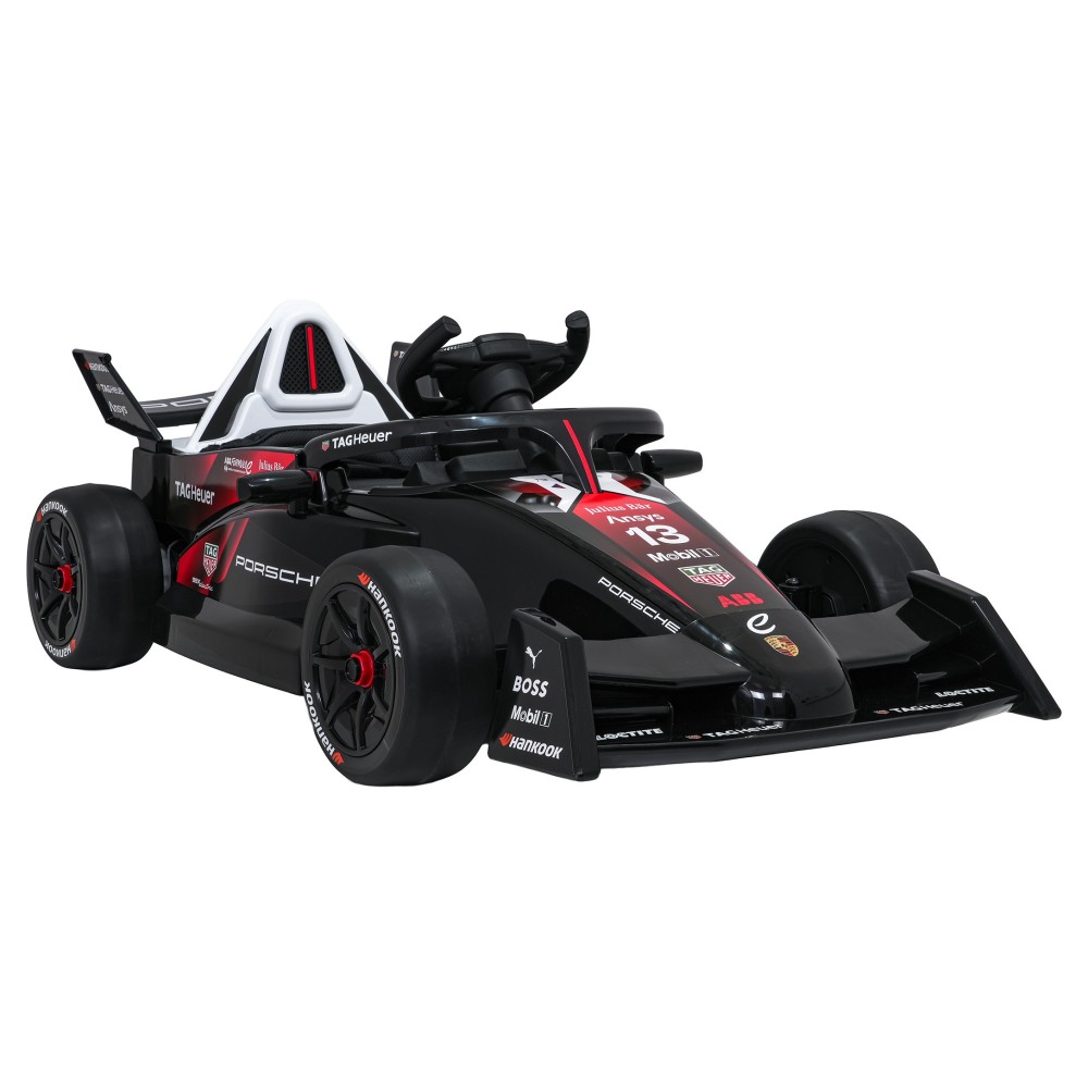 JOKO Elektrické Autíčko, Elektrická Formula Porsche Formula E, penové kolesá, kožené sedadlo, čierna