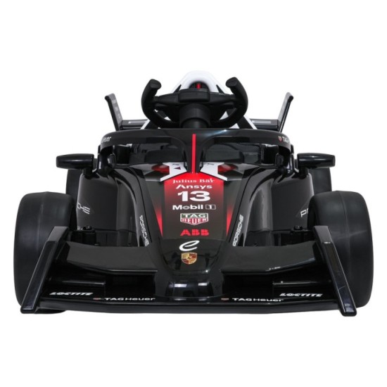 JOKO Elektrické Autíčko, Elektrická Formula Porsche Formula E, penové kolesá, kožené sedadlo, čierna
