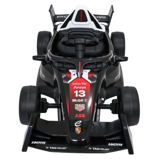 JOKO Elektrické Autíčko, Elektrická Formula Porsche Formula E, penové kolesá, kožené sedadlo, čierna