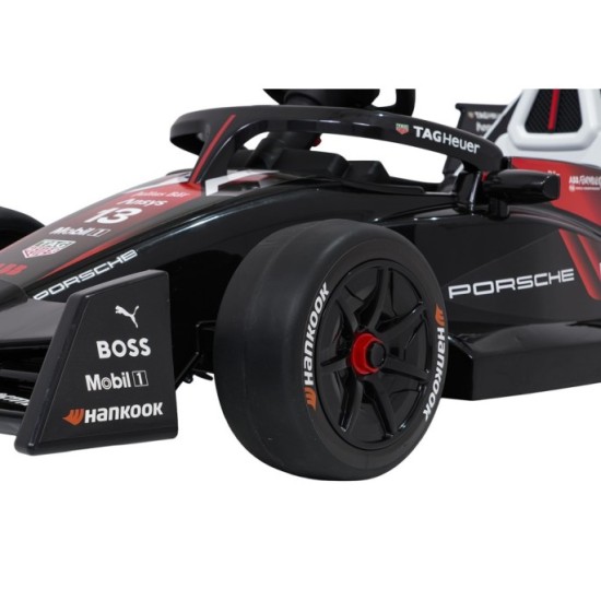 JOKO Elektrické Autíčko, Elektrická Formula Porsche Formula E, penové kolesá, kožené sedadlo, čierna