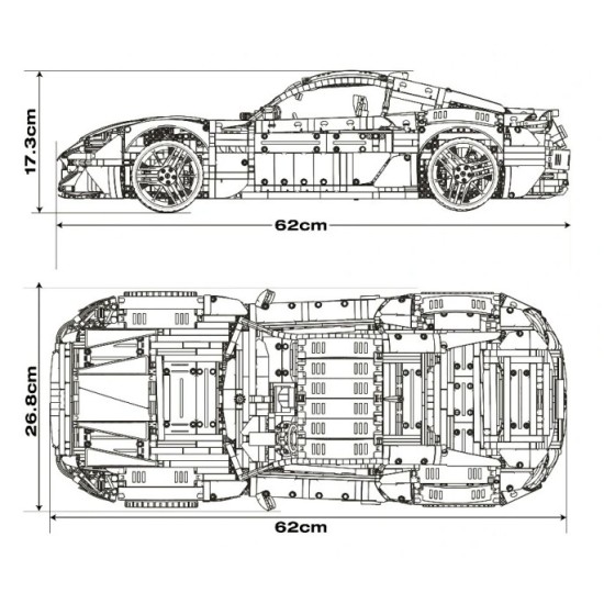 JOKO Technická Stavebnica Auto Maserati 5480ks, otváracia kapota a dvere, modré