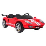 JOKO Elektrické autíčko Ford GT 4x100W, penové kolesá, kožené Dvojmiestne sedadlo,  Nosnosť 59kg, FM rádio,červené