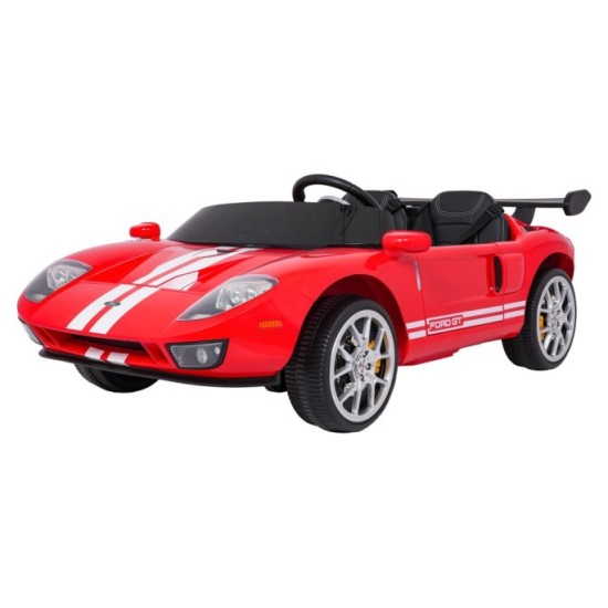 JOKO Elektrické autíčko Ford GT 4x100W, penové kolesá, kožené Dvojmiestne sedadlo,  Nosnosť 59kg, FM rádio,červené