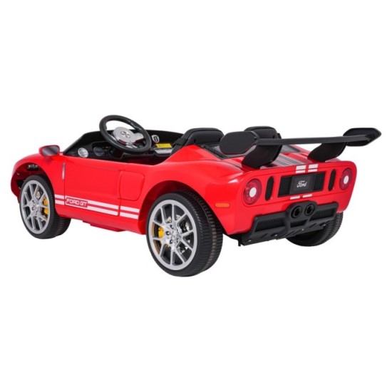 JOKO Elektrické autíčko Ford GT 4x100W, penové kolesá, kožené Dvojmiestne sedadlo,  Nosnosť 59kg, FM rádio,červené