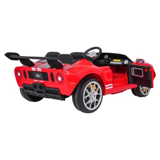 JOKO Elektrické autíčko Ford GT 4x100W, penové kolesá, kožené Dvojmiestne sedadlo,  Nosnosť 59kg, FM rádio,červené