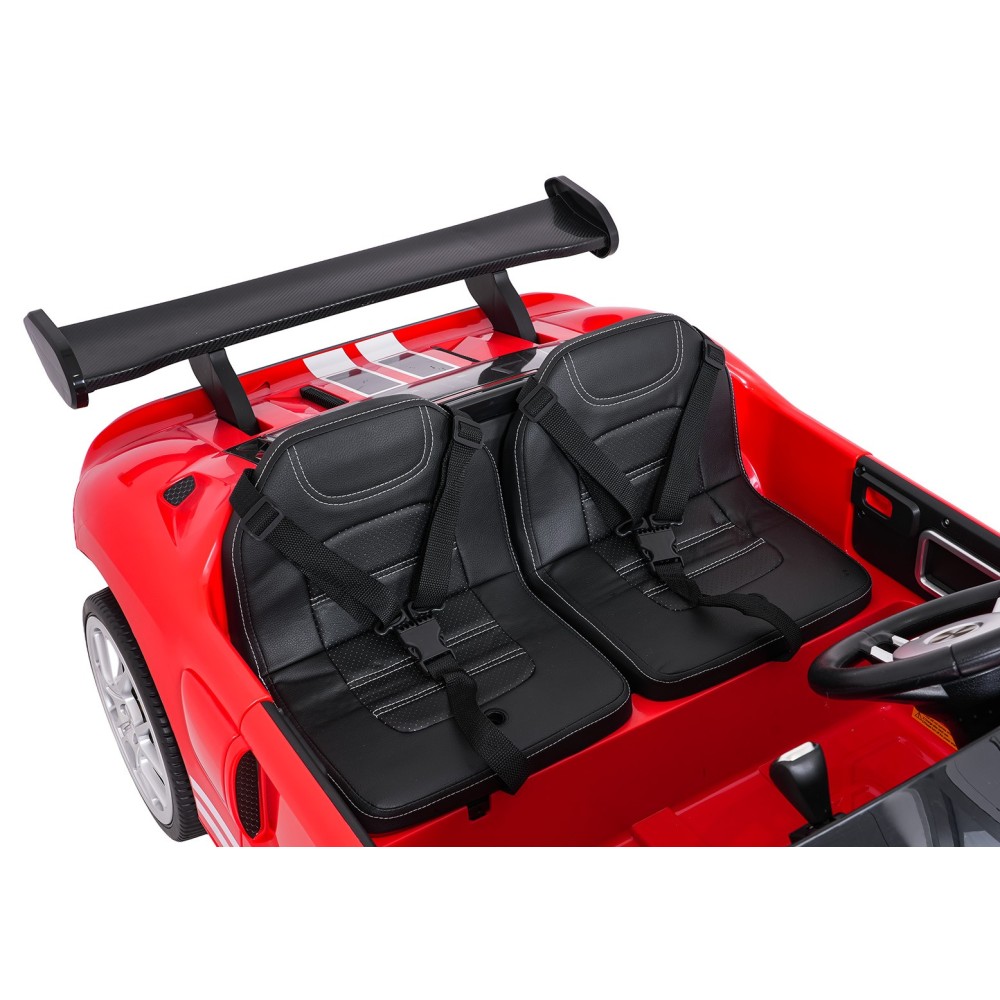 JOKO Elektrické autíčko Ford GT 4x100W, penové kolesá, kožené Dvojmiestne sedadlo,  Nosnosť 59kg, FM rádio,červené