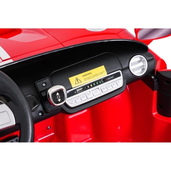 JOKO Elektrické autíčko Ford GT 4x100W, penové kolesá, kožené Dvojmiestne sedadlo,  Nosnosť 59kg, FM rádio,červené