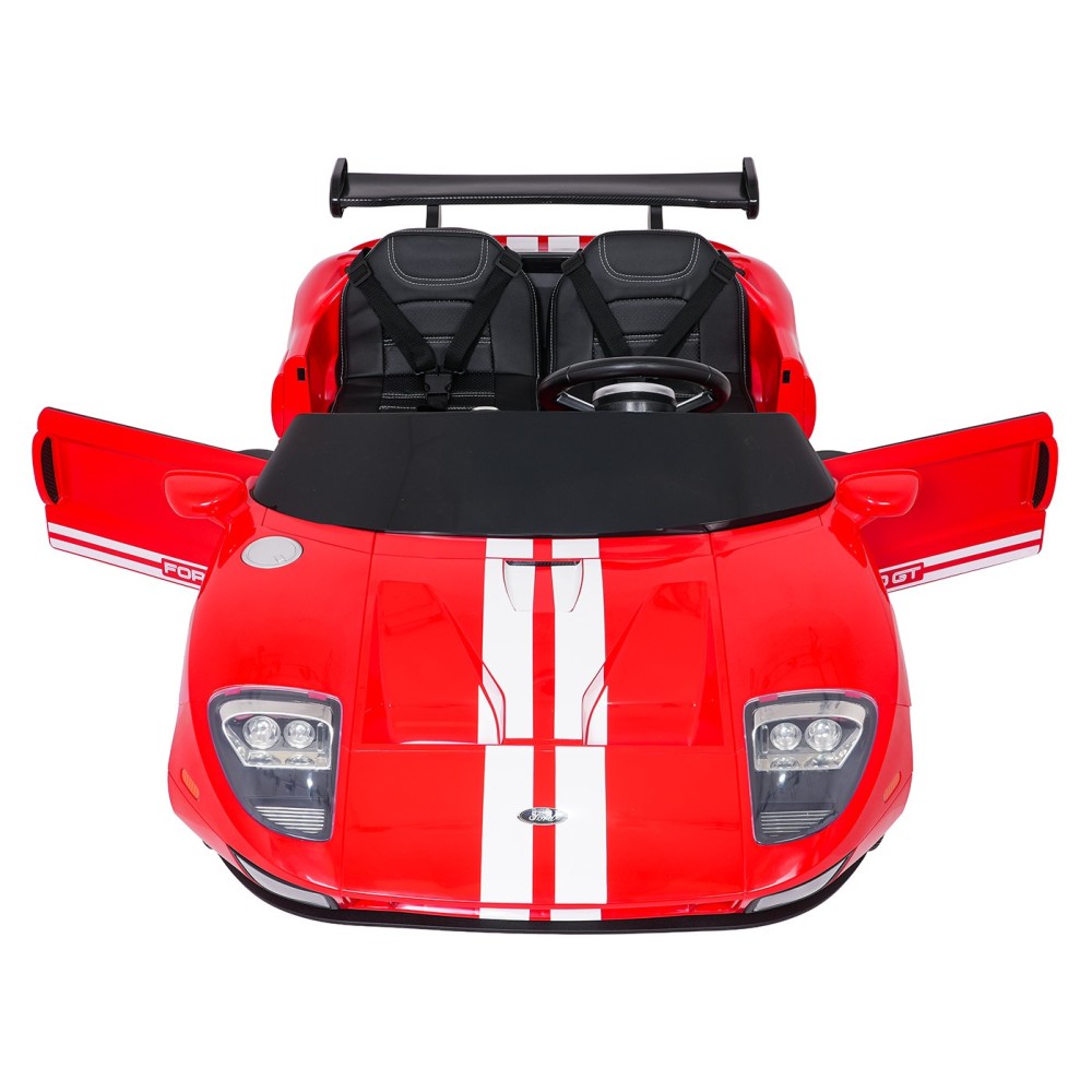 JOKO Elektrické autíčko Ford GT 4x100W, penové kolesá, kožené Dvojmiestne sedadlo,  Nosnosť 59kg, FM rádio,červené
