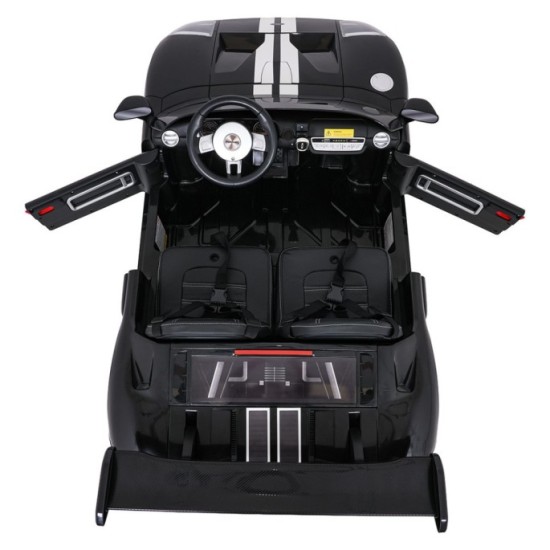 JOKO Elektrické autíčko Ford GT 4x100W, penové kolesá, kožené Dvojmiestne sedadlo,  Nosnosť 60kg, FM rádio, čierne