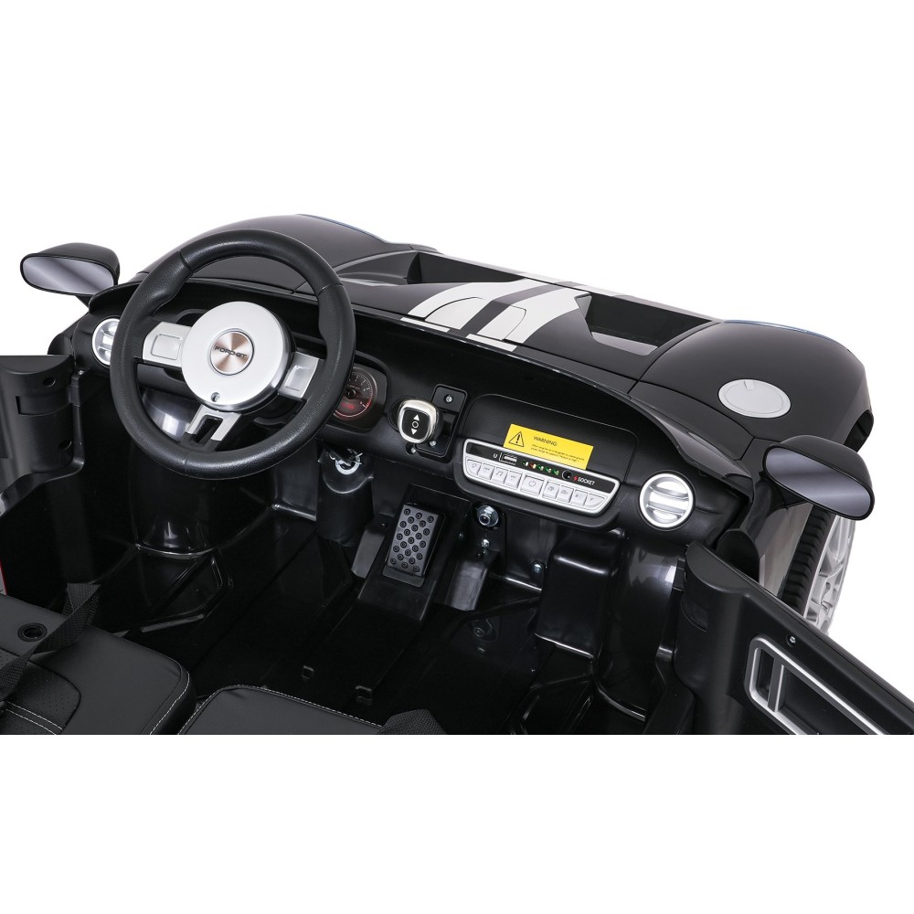 JOKO Elektrické autíčko Ford GT 4x100W, penové kolesá, kožené Dvojmiestne sedadlo,  Nosnosť 60kg, FM rádio, čierne