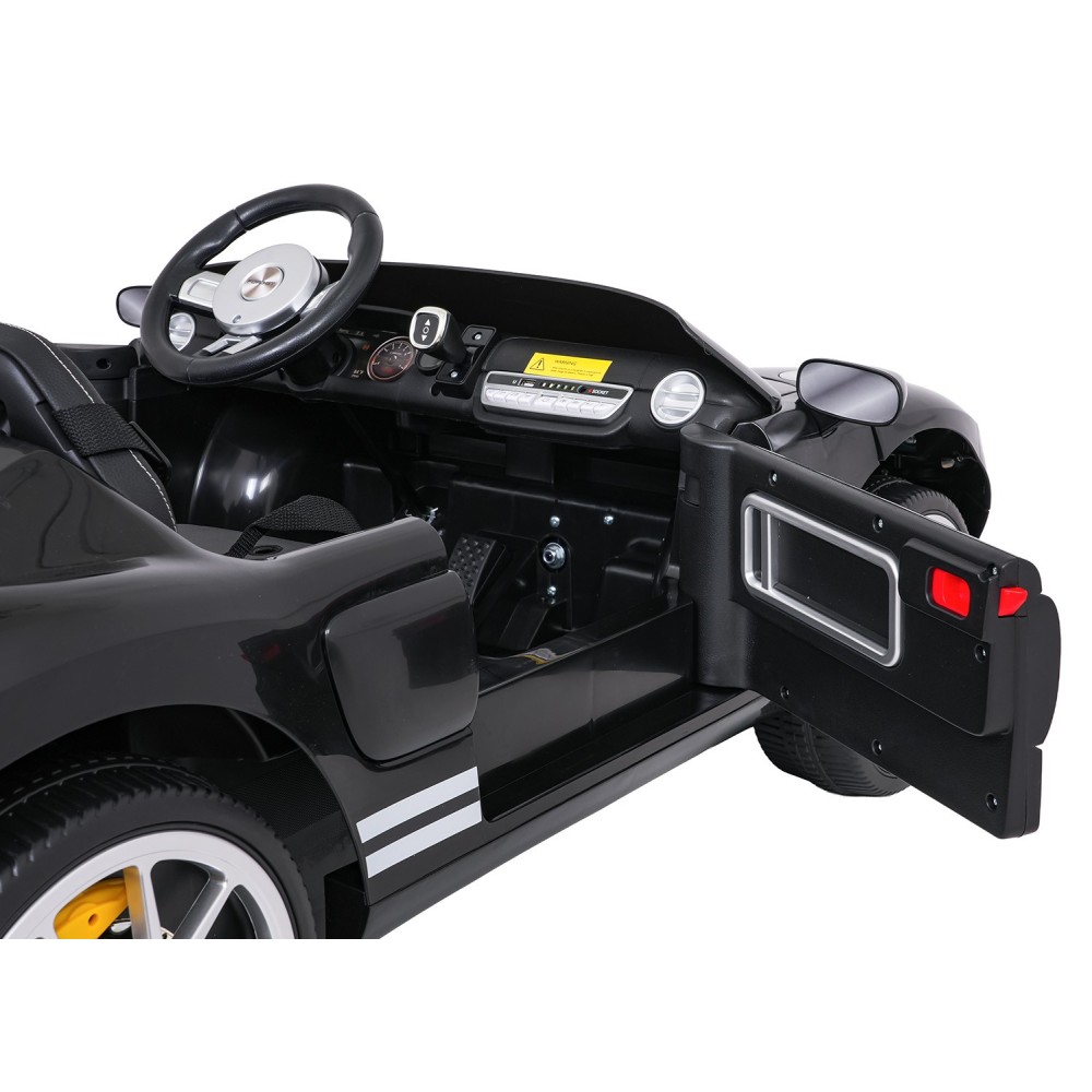 JOKO Elektrické autíčko Ford GT 4x100W, penové kolesá, kožené Dvojmiestne sedadlo,  Nosnosť 60kg, FM rádio, čierne