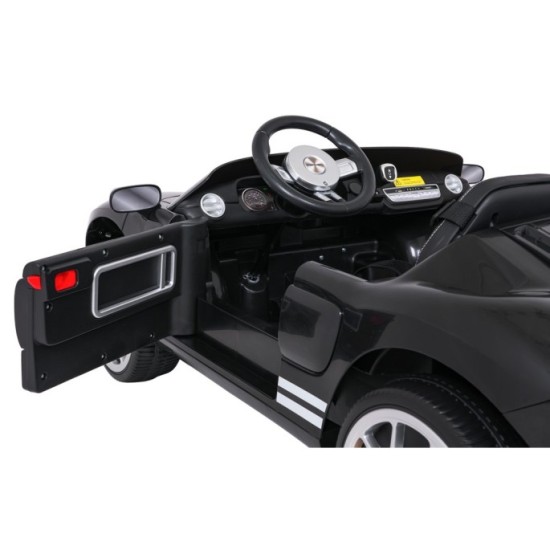 JOKO Elektrické autíčko Ford GT 4x100W, penové kolesá, kožené Dvojmiestne sedadlo,  Nosnosť 60kg, FM rádio, čierne