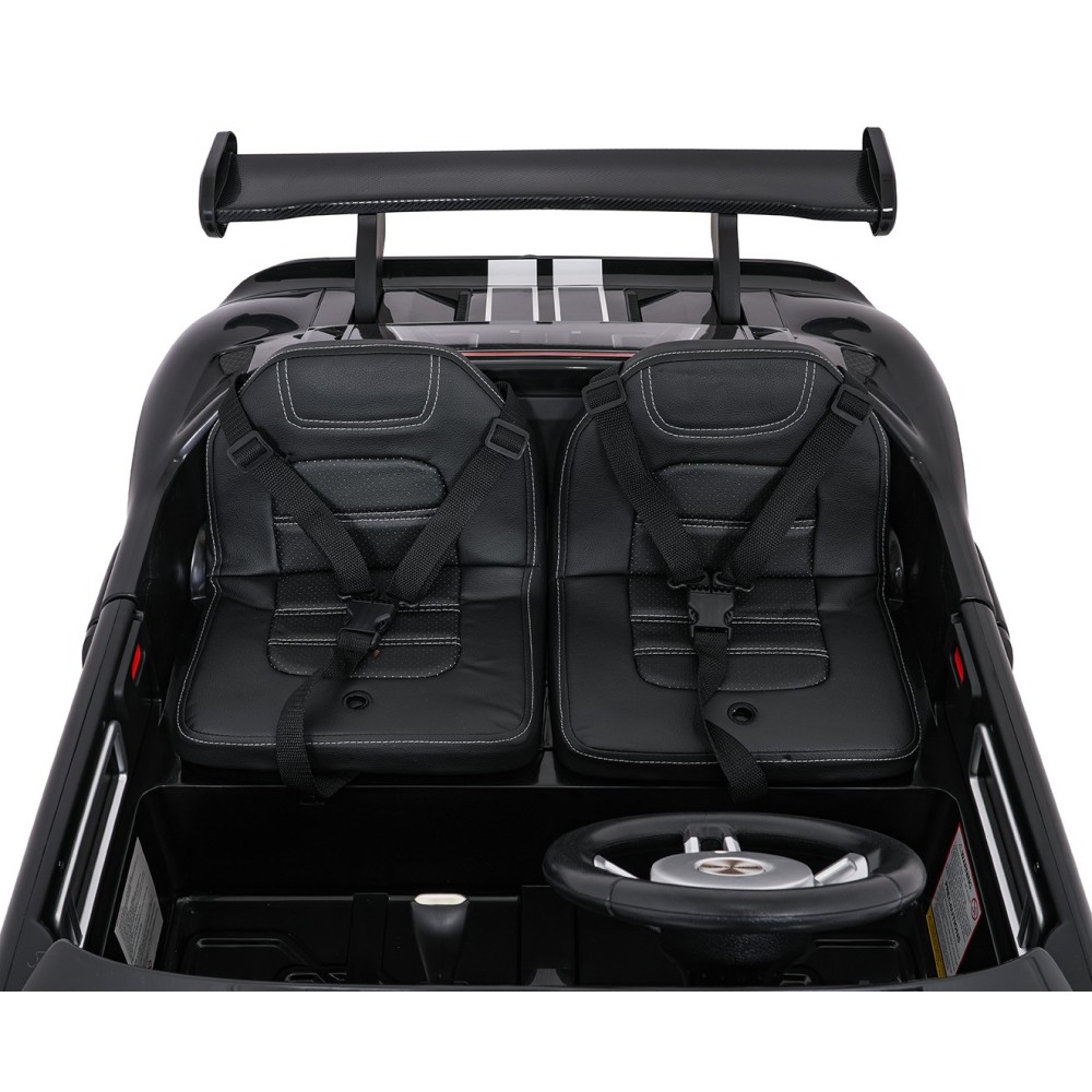 JOKO Elektrické autíčko Ford GT 4x100W, penové kolesá, kožené Dvojmiestne sedadlo,  Nosnosť 60kg, FM rádio, čierne