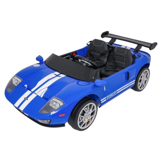 JOKO Elektrické autíčko Ford GT 4x100W, penové kolesá, kožené Dvojmiestne sedadlo,  Nosnosť 59kg, FM rádio, modré
