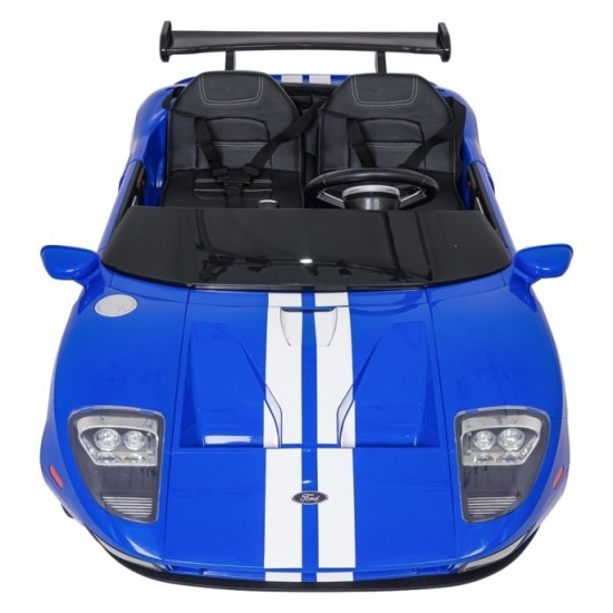 JOKO Elektrické autíčko Ford GT 4x100W, penové kolesá, kožené Dvojmiestne sedadlo,  Nosnosť 59kg, FM rádio, modré