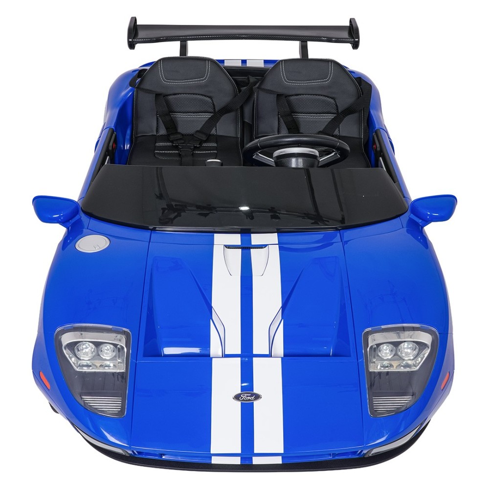 JOKO Elektrické autíčko Ford GT 4x100W, penové kolesá, kožené Dvojmiestne sedadlo,  Nosnosť 59kg, FM rádio, modré