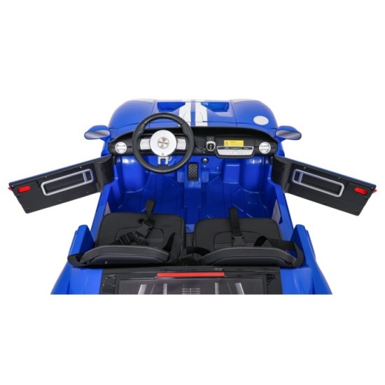 JOKO Elektrické autíčko Ford GT 4x100W, penové kolesá, kožené Dvojmiestne sedadlo,  Nosnosť 59kg, FM rádio, modré
