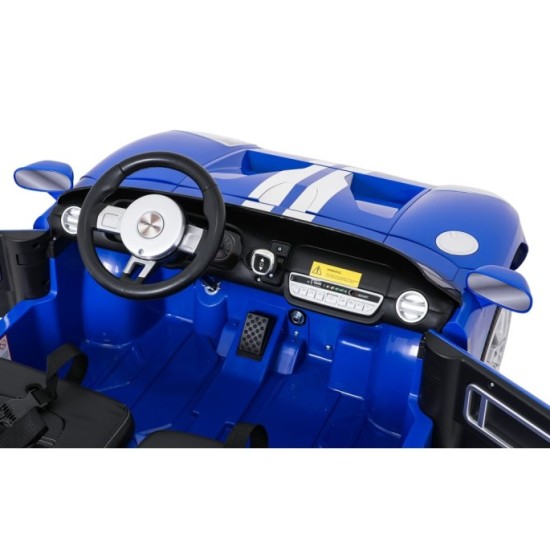 JOKO Elektrické autíčko Ford GT 4x100W, penové kolesá, kožené Dvojmiestne sedadlo,  Nosnosť 59kg, FM rádio, modré