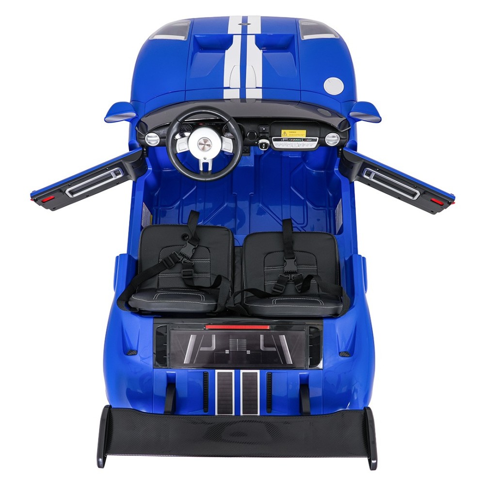 JOKO Elektrické autíčko Ford GT 4x100W, penové kolesá, kožené Dvojmiestne sedadlo,  Nosnosť 59kg, FM rádio, modré