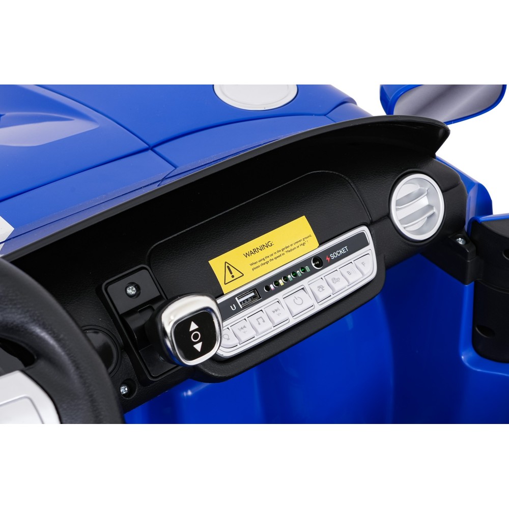 JOKO Elektrické autíčko Ford GT 4x100W, penové kolesá, kožené Dvojmiestne sedadlo,  Nosnosť 59kg, FM rádio, modré
