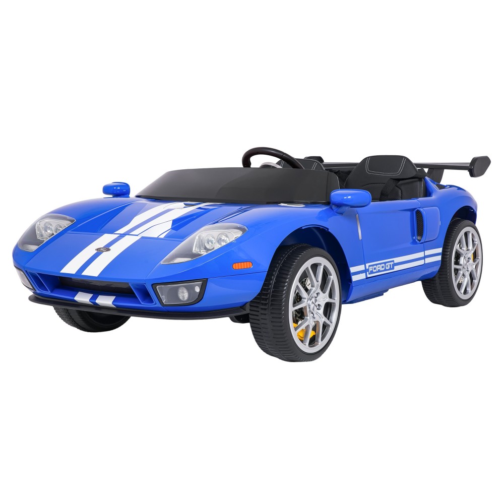 JOKO Elektrické autíčko Ford GT 4x100W, penové kolesá, kožené Dvojmiestne sedadlo,  Nosnosť 59kg, FM rádio, modré