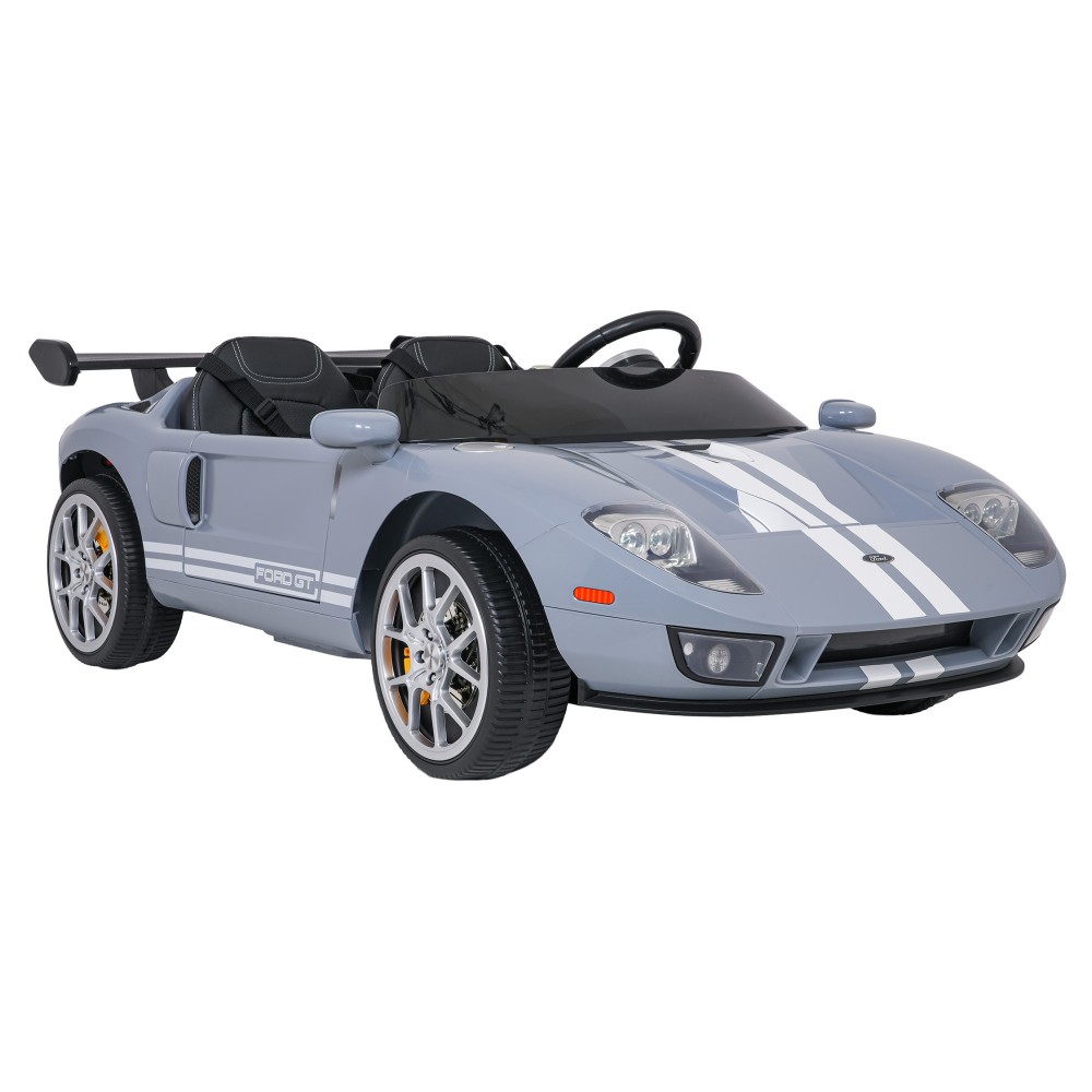 JOKO Elektrické autíčko Ford GT 4x100W, penové kolesá, kožené Dvojmiestne sedadlo,  Nosnosť 59kg, FM rádio, sivé