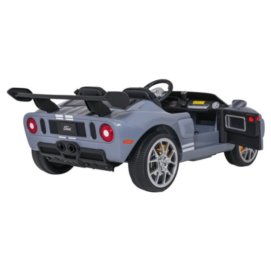 JOKO Elektrické autíčko Ford GT 4x100W, penové kolesá, kožené Dvojmiestne sedadlo,  Nosnosť 59kg, FM rádio, sivé