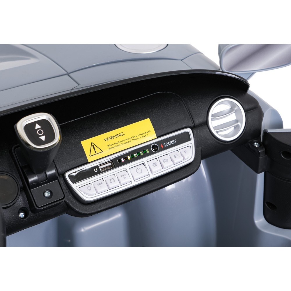 JOKO Elektrické autíčko Ford GT 4x100W, penové kolesá, kožené Dvojmiestne sedadlo,  Nosnosť 59kg, FM rádio, sivé