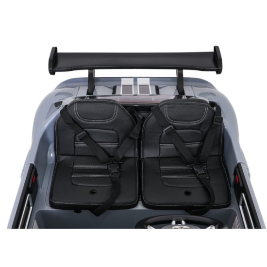 JOKO Elektrické autíčko Ford GT 4x100W, penové kolesá, kožené Dvojmiestne sedadlo,  Nosnosť 59kg, FM rádio, sivé